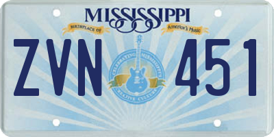 MS license plate ZVN451