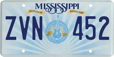 MS license plate ZVN452