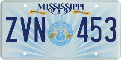 MS license plate ZVN453