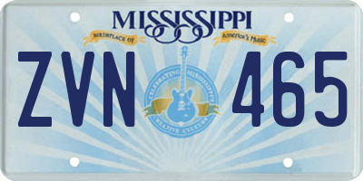 MS license plate ZVN465