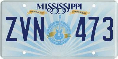 MS license plate ZVN473