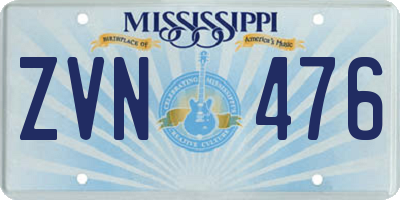 MS license plate ZVN476