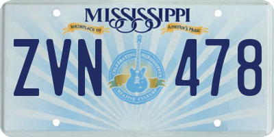 MS license plate ZVN478