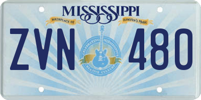 MS license plate ZVN480