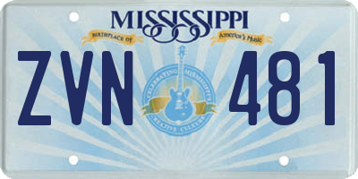 MS license plate ZVN481