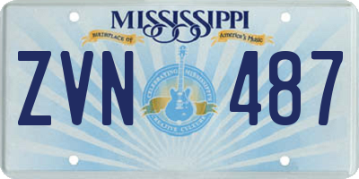 MS license plate ZVN487