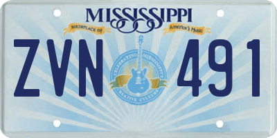 MS license plate ZVN491