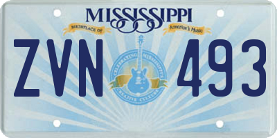 MS license plate ZVN493