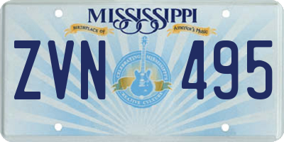 MS license plate ZVN495