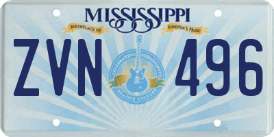 MS license plate ZVN496