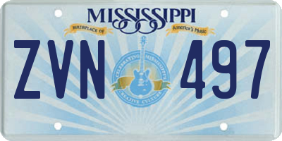 MS license plate ZVN497