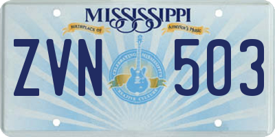MS license plate ZVN503