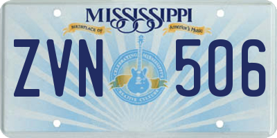 MS license plate ZVN506