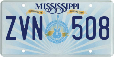 MS license plate ZVN508