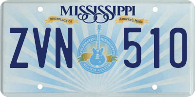 MS license plate ZVN510