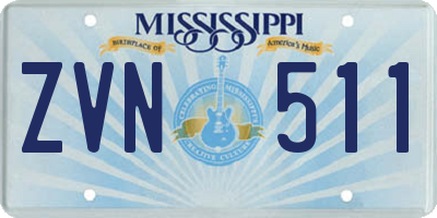 MS license plate ZVN511