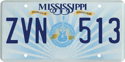 MS license plate ZVN513