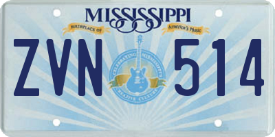 MS license plate ZVN514