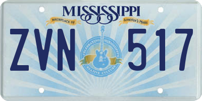 MS license plate ZVN517