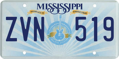 MS license plate ZVN519