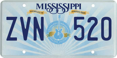 MS license plate ZVN520