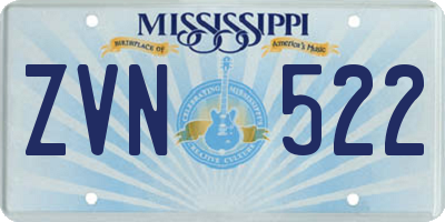 MS license plate ZVN522