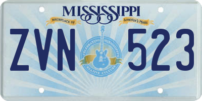 MS license plate ZVN523