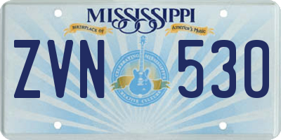 MS license plate ZVN530