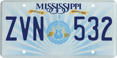 MS license plate ZVN532