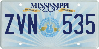 MS license plate ZVN535