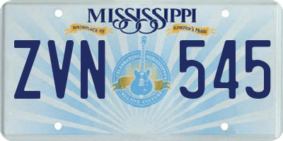 MS license plate ZVN545