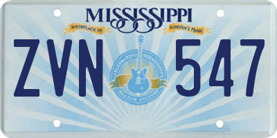 MS license plate ZVN547