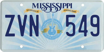 MS license plate ZVN549