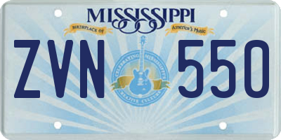 MS license plate ZVN550