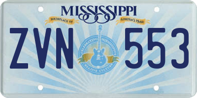 MS license plate ZVN553