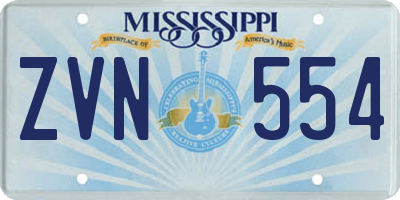 MS license plate ZVN554