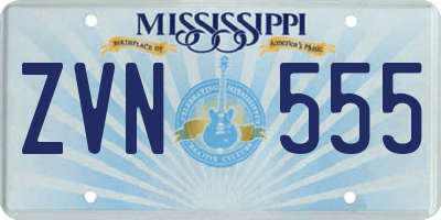 MS license plate ZVN555