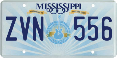 MS license plate ZVN556