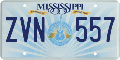 MS license plate ZVN557