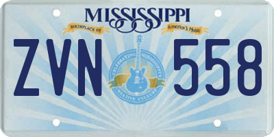 MS license plate ZVN558
