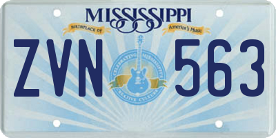 MS license plate ZVN563