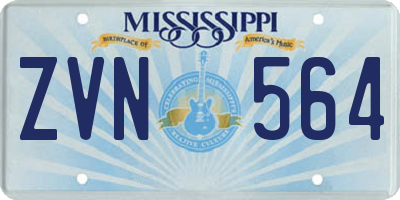 MS license plate ZVN564