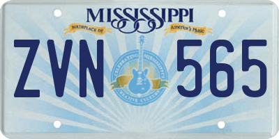 MS license plate ZVN565