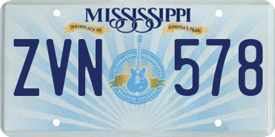 MS license plate ZVN578