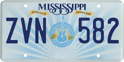 MS license plate ZVN582