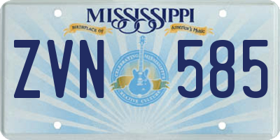 MS license plate ZVN585