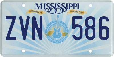MS license plate ZVN586