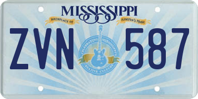 MS license plate ZVN587