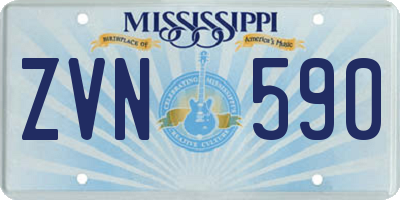 MS license plate ZVN590