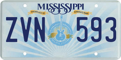 MS license plate ZVN593